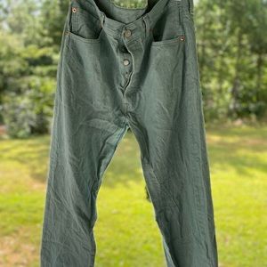 Levi’s 501 button fly mint green jeans